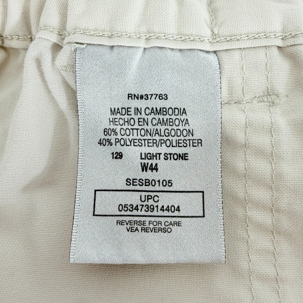 Savane Mens Light Stone Cotton Blend Elastic Comfort Utility Cargo Shorts 44 - Picture 7 of 8
